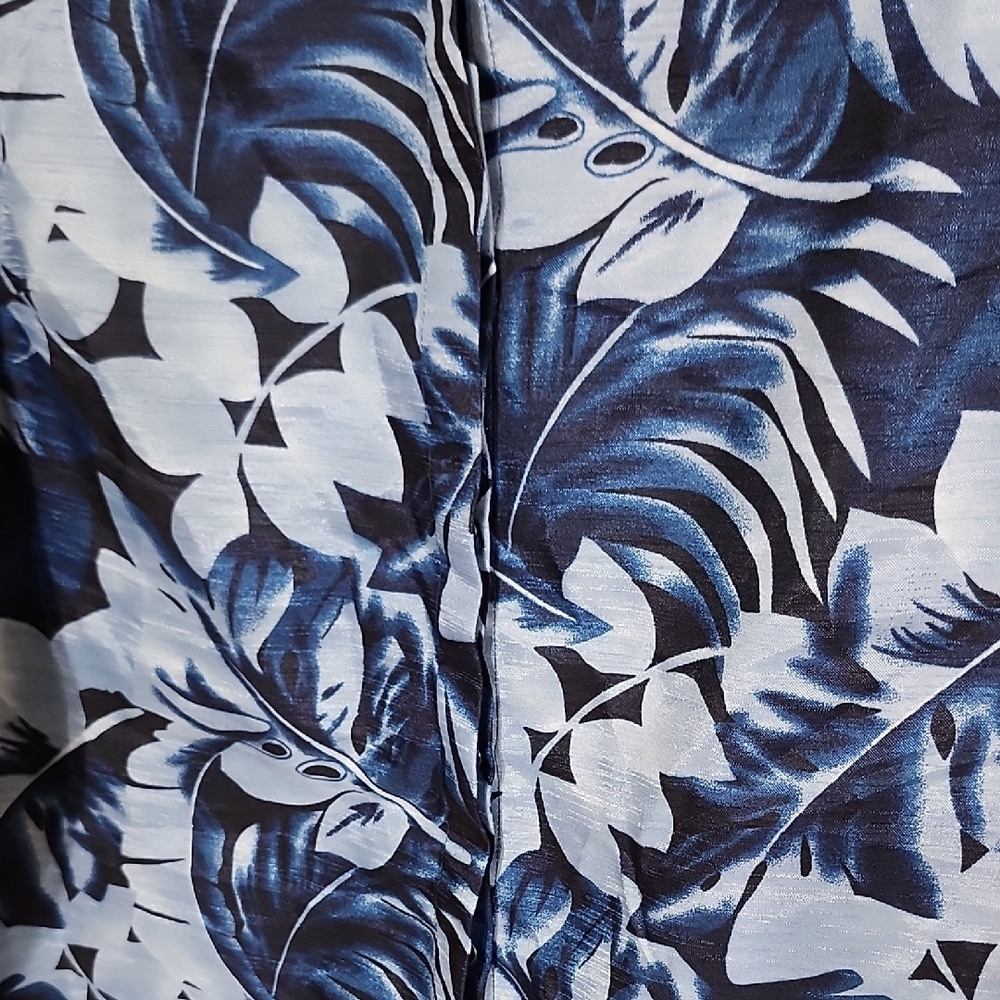 Selene Sport Blue 3/4 Sleeve Button Down Blouse - Picture 4 of 8
